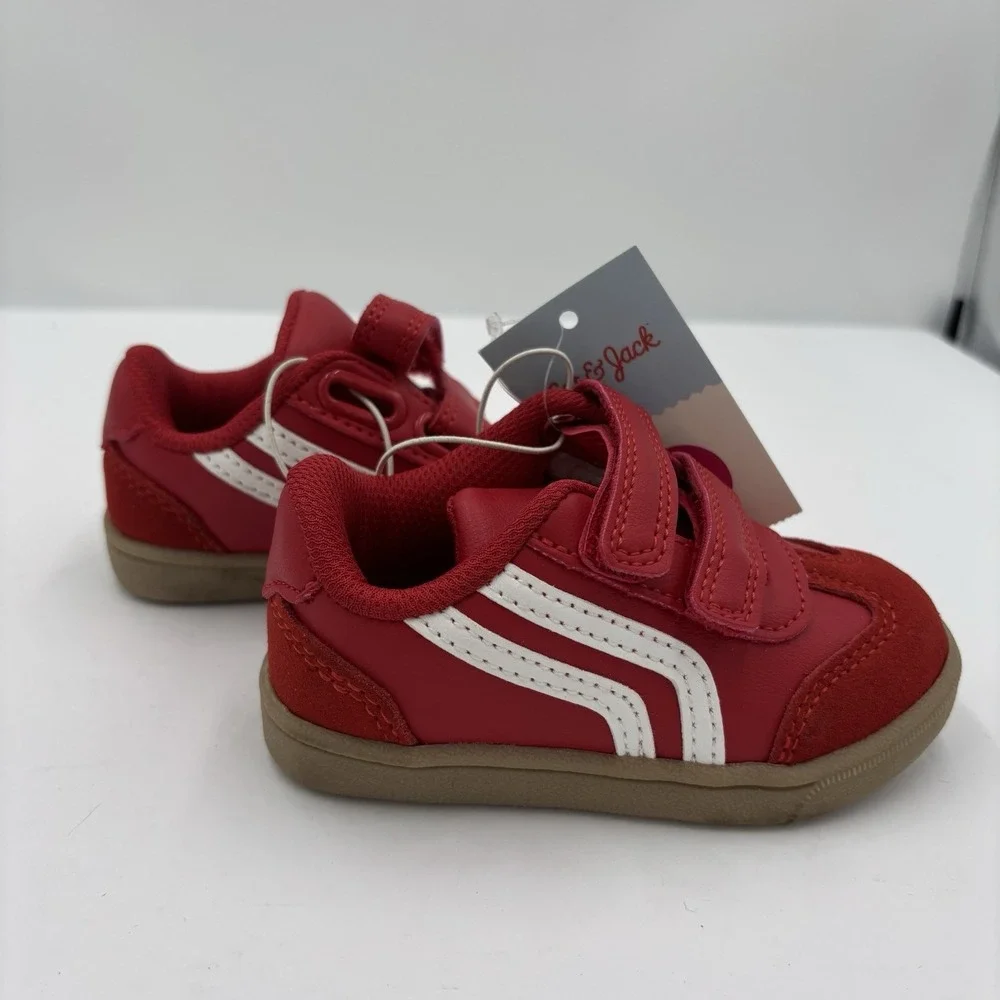 NWT Boys Size 5 Red Cat & Jack Toddler Dakota Retro Hook and Loop Court Sneakers